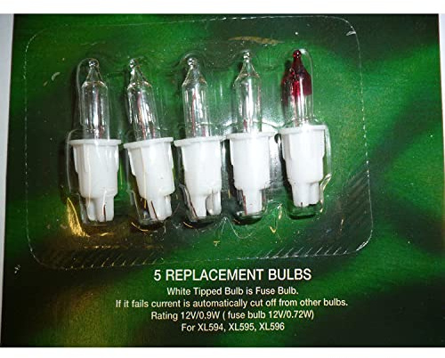 4 Clear Push In Spare Bulbs 12v 0.9w & 1 Fuse Bulb White Bases (SB262)