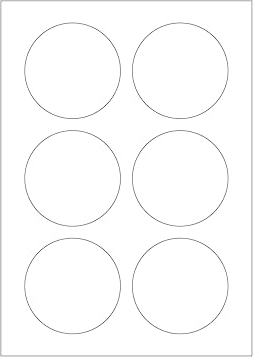MADE IN GERMANY 60 Etiketten selbstklebend rund 80 mm weiß permanent klebend auf Bogen A4 (10 Bögen x 6 Etik.) CS Label – Universaletiketten zum Beschriften und Bedrucken
