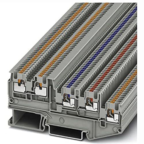 PHOENIX CONTACT PTIO 1,5/S/4 Initiatoren-/Aktorenklemme, 250 V, 13,5 A, Anzahl der Anschlüsse 5, Querschnitt 0,14 mm²-1,5 mm², AWG 26-14, Breite 3,5 mm, Höhe 40 mm, Grau, 50 Stück