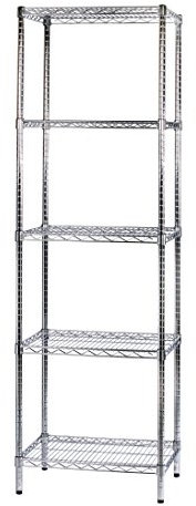 Archimede Sistema Componibile, Scaffale Cinque Ripiani, Grigio (Cromato), 61 x 46 x 200 cm