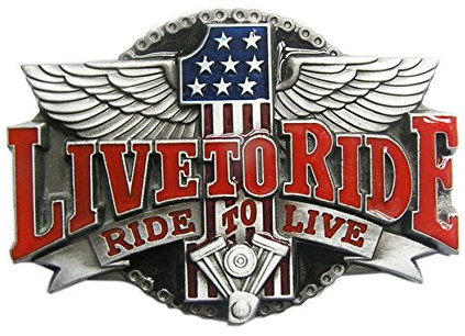 Buckle Live to Ride, ride to live, Biker Gürtelschnalle