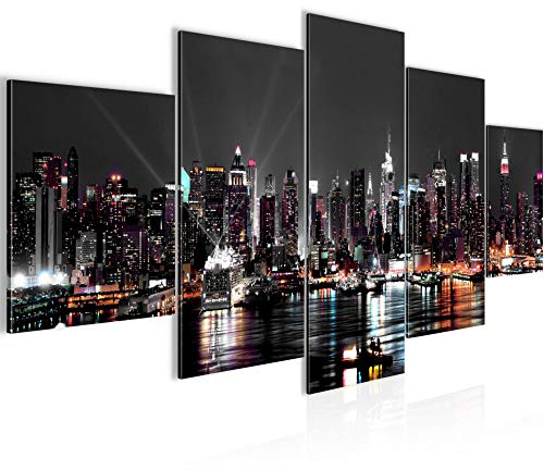 Runa Art - Bilder New York City 200 x 100 cm 5 Teilig XXL Wanddekoration Design Bunt 601951a