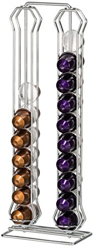 Xavax Xavax Kaffee-Kapselständer für Nespresso-Kapseln, 360° drehbar, 40 Kapseln, Rullo, Silber verchromt