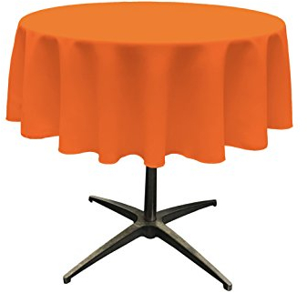 LA Linen Popeline, runde Tischdecke, Polyester, Orange, 139 cm