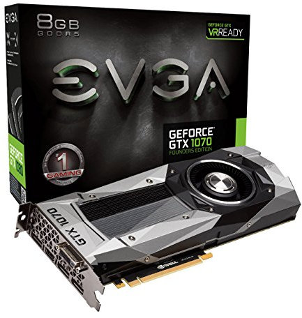 EVGA GeForce GTX 1070 Gründer Edition 8 GB GDDR5 1683 MHz Boost, 1506 MHz Boden, DP, HDMI, DL DVI PCI-E Grafikkarte