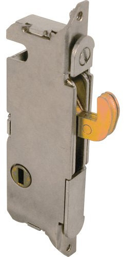 Slide-Co 15410 - Serratura da infilare regolabile, con gancio a molla, sporgenza per porte scorrevoli da patio, realizzata in legno, alluminio e vinile, 3-11/16, chiave verticale, faccia rotonda