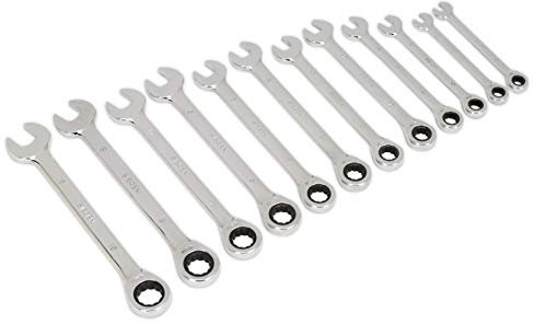 Siegen by Sealey 12pc Combination Ratchet Spanner Set - S0634