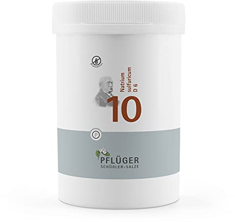 PFLÜGER Schüßler Salze Nr. 10 Natrium sulfuricum D6 - 4000 Tabletten - Das Salz der inneren Reinigung und Ausleitung - glutenfrei