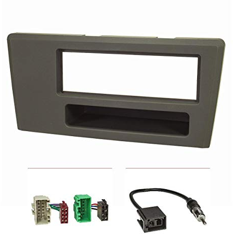 tomzz Audio 2456-007 Radioblende Set kompatibel mit Volvo S60 S70 C70 V70 dunkelgrau mit Radioadapter ISO GT5 Antennenadapter DIN