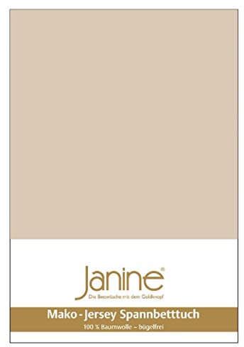 Janine Spannbetttuch 5007 Mako Jersey 180/200 bis 200/200 cm Sand Fb. 29