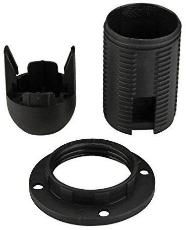 Unitec Lampen-Fassung, Außengewindemantel, E14, schwarz 40664
