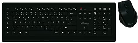 MediaRange Funk-Tastatur und optische 5 Tasten Funk-Maus Set, QWERTZ, schwarz