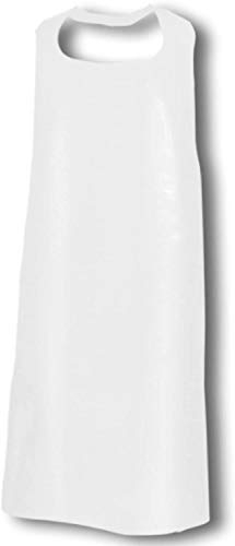 EUROSELL 50 STÜCK Einweg Schürzen Einwegschürzen weiß Schürzen Metzger 130 x 76 Plastik Küche/Bistro/Fleischer Einmal Einmalschürze