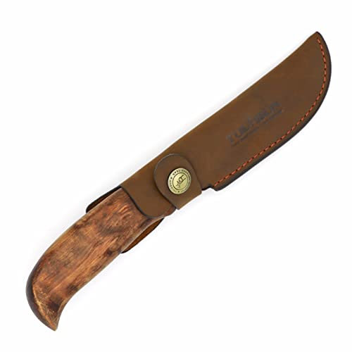 TOURBON Custodia per coltello in pelle marrone con chiusura a scatto