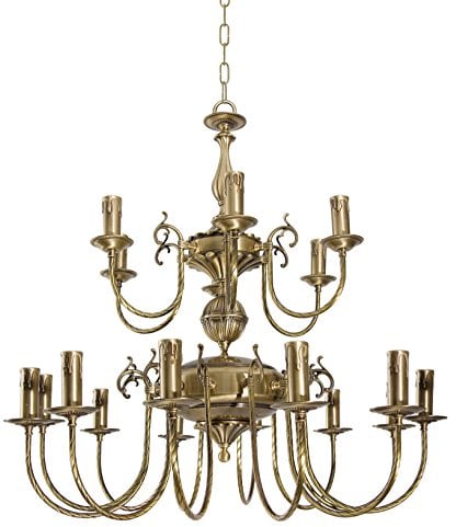Premium Kronleuchter Hängeleuchte aus Messing bronziert Jugendstil E14 bis 60W 230V Wohnzimmer Esszimmer Lampe Leuchte Pendelleuchte Pendellampe Hängelampe