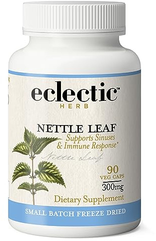Eclectic Herb - Raw Freeze Dried Nettle Leaf Capsules | Supports Sinuses + Immune Response | Natural Herbal Supplement | Non-GMO, Vegan, Whole Herb (90 CT | 300 mg)