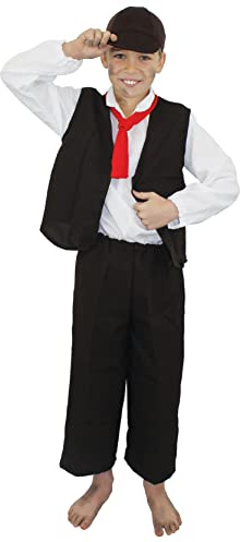Victorian Costume for Boys - Scrooge or Oliver Twist Fancy Dress Costume - Victorian Pauper Fancy Dress - World Book Day Street Urchin Boy Outfit - Historical Fancy Dress