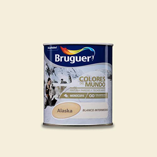 Bruguer Colores del Mundo Pintura para paredes monocapa Alaska Blanco Intermedio 750 ml