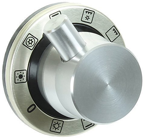 First4Spares Pomo de control de función de horno de conmutador INOX/negro de alta calidad para hornos Britannia