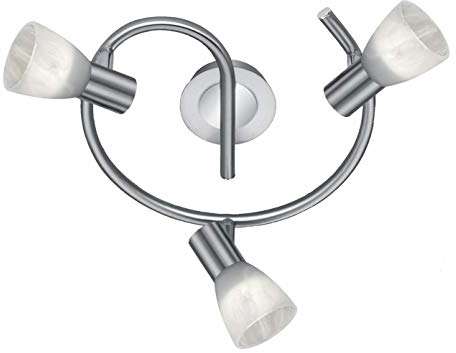 Trio Leuchten LED-Deckenleuchte Levisto in Nickel matt, Glas alabasterfarbig weiß 871090307