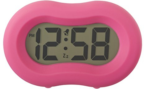 Acctim Vierra Digital Alarm Clock Smartlite® Superbrite® Crescendo Alarm Silicone Case Hot Pink 15110