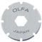 Olfa 2 lames rotatives OLFA Rotary PRB-18, Acier Inoxydable, acier, 1,8 x 1,8 x 0,1 cm