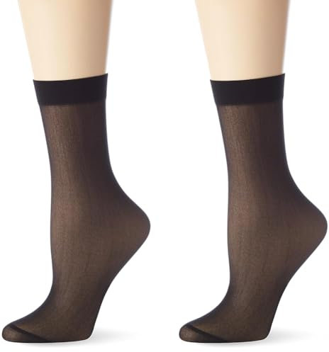 Nur Die Söckchen 30 DEN semi-blickdichte transparente Nylon Socken mit Komfortbund unsichtbar matte Optik Damen, schwarz, one size
