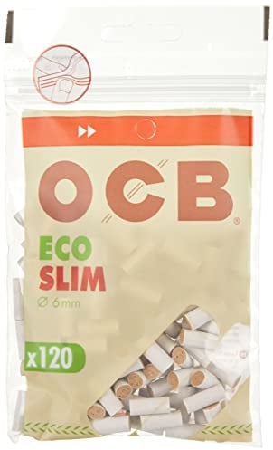 OCB Organic Slim Drehfilter Feinfilter 10 x 120 Filter, Eindrehfilter 6mm, Gelb