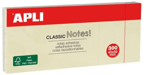 Apli – PAQ. 3 Block Haftnotizen gelb 38 x 51 r.10977