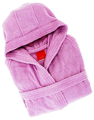 Gabel - Accappatoio adulto unisex in spugna di puro cotone idrofilo, tinta unita, peso spugna 380 gr/mq, ampie tasche, cintura e pratico cappuccio, anche come vestaglia.