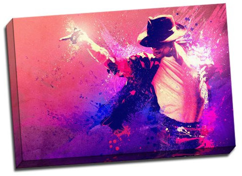 Kunstfarbdruck auf Leinwand Michael Jackson in Tanzpose, ca. 76 cm x 51 cm