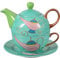 Porzellan Tea for one / Tea4one / Teeservice/Teeset 4-teilig 400ml, hellgrün, handbemalt, Original Aricola®
