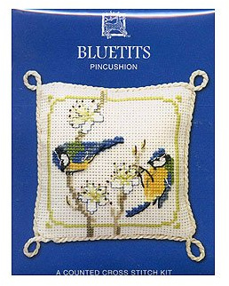 Textile Heritage Bluetits Pin Cushion Cross Stitch Kit