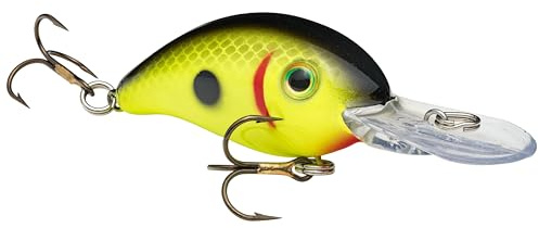Strike King Uni – Erwachsene Crank Bait Promodel Crankbait S3 Angelköder, 0,9 l, taucht bis 2,4 m, Chartreuse mit schwarzer Rückseite, 3/8oz