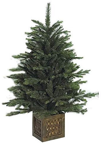 Albero di Natale ecologico con base effetto legno cm 100