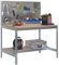 Simon Rack Etabli d’Atelier, Capacité de Charge 400 kg, 1445x910x610 mm, Panneau Perforé, Table de Travail Bricolage, Galvanisé/Bois - BT2