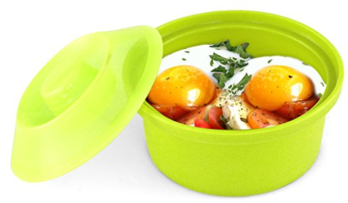 Sivita - Estuche de Vapor de Silicona para Microondas y Horno, 300 mL, Cocina Sana y Rápida, Fácil Limpieza, Ideal para Huevos Escalfados, Papillote - Verde, Silicona