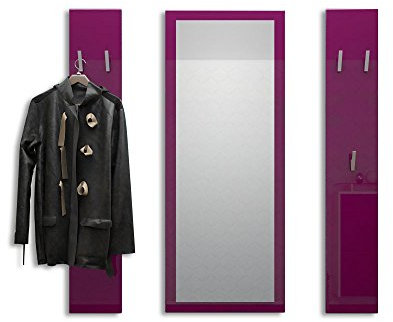 Vladon Garderobenset Garderobe Spot, Made in Germany, in Brombeer Hochglanz