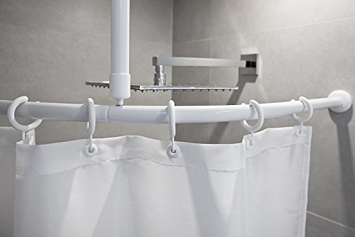 KS Handel 24 ALU BOGENSTANGE BARRIEREFREI 130x130 cm Duschvorhangstange WEISS