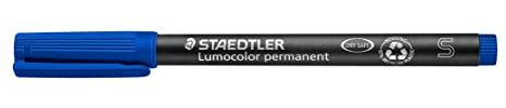 STAEDTLER 313-3 Lumocolor Permanent Pen, Superfine Line Width, 0.4mm - Blue (Box of 10)