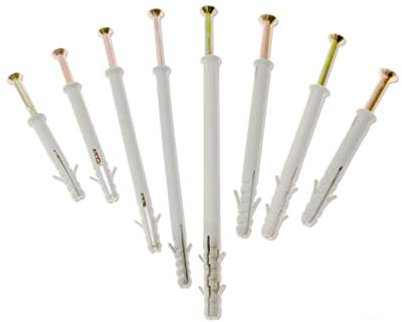 20 x Nylon Frame Hammer Anchor Screw Fixings, 100mm x M10 Used to fix Windows, Doors and Conservatory Frames to Masonry Walls