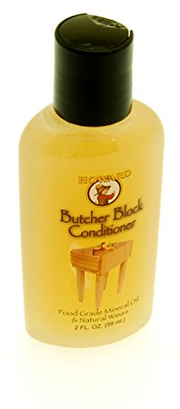 Howard Butcher Block Conditioner 59ml (2oz Trial Size) For use on Butcher Blocks, Bread Boards, Chopping Boards and Wooden Kitchen Tool