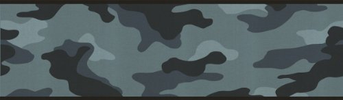 Camouflage Camo Wallpaper Wall Border - Blue