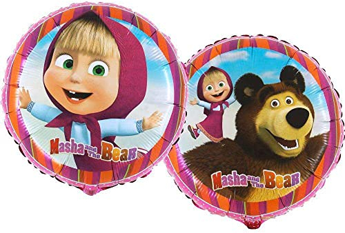 Anagram- Pallone Foil 18-45 Cm Masha And Orso-Non Confezionati, Multicolore, 7AL18023