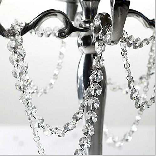 Musuntas 5m Hängende Kristall Hochzeit Dekoration Weihnachten Perlen Girlande Glas Strand / 14mm Acryl Octagonal Bead Garland Strand Vorhang Weihnachten Hanging Hochzeitsdeko Bäume Center
