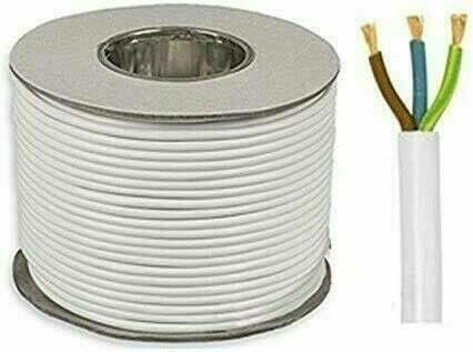 White 3183Y 3 Core 2.5mm 25 Amp PVC Flexible Cable Cut To Length Flex (100 Meters)