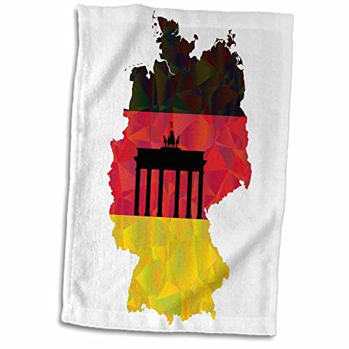 3D Rose Deutschland-Flagge mit Brandenburger Tor, Handtuch, 38,1 x 55,9 cm