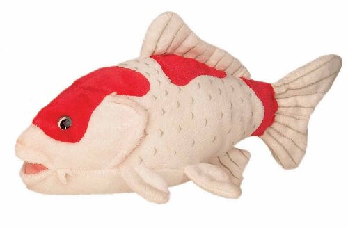 Bauer Spielwaren Blickfänger Koi Karpfen Plüschtier: Naturgetreues Kuscheltier, extraweich, ideal auch als Geschenk, 30 cm, weiß-orange (14060)
