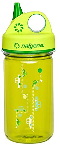 Nalgene Kinder Kunststoffflasche Everyday Grip-n-Gulp Trinkflasche, Grün, Autos, 0.35 Liter
