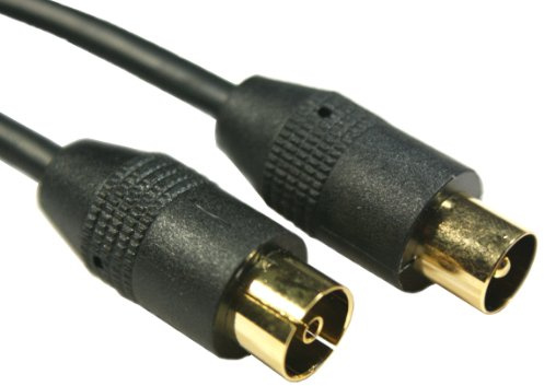 0.5m Male to Female Aerial Cable – Gold & Shielded Quality Fly Lead – Plug to Socket TV Coaxial/Coax Lead - Freeview Box Satellite – Loops